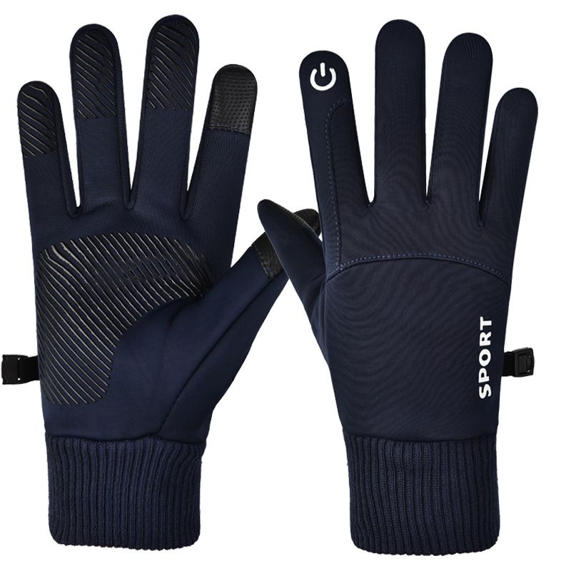 Winter Warm Full Fingers Waterproof Cycling Outdoor Sports Running Motorcycle Ski Touch Screen Fleece Gloves