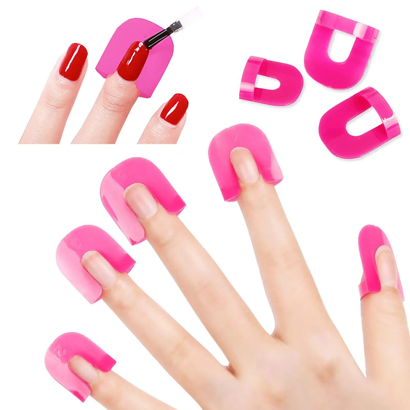 26Pcs Nail Polish Protector for Fingers Nail Polish Guard Soft Plastic U Shield Skin Cuticle Protector Nail Art Tools