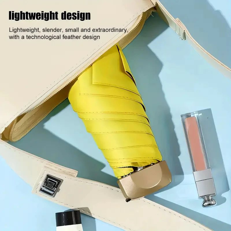Mini UV Umbrella Small Pocket Travel Rain Parasol Vinyl Folding Sun Shade Umbrella UPF50+ Portable Capsule Umbrellas