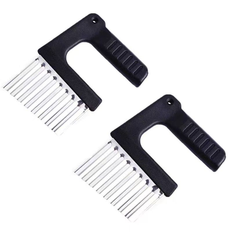 Stainless Steel Potato Chip Slicer Dough Vegetable Fruit Crinkle Wavy Slicer Knife Potato Cutter Chopper French Fry Maker Tool