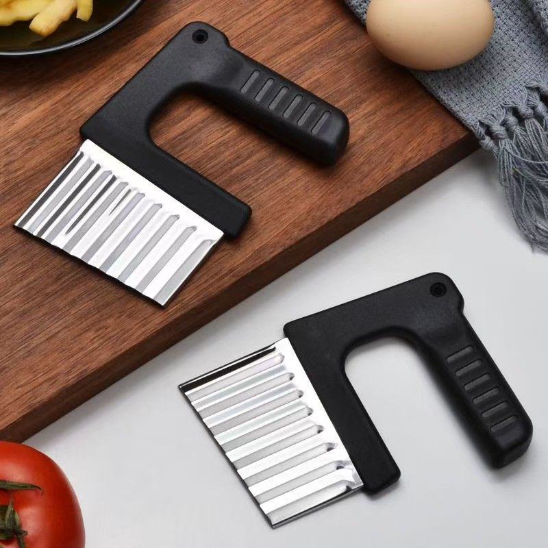 Stainless Steel Potato Chip Slicer Dough Vegetable Fruit Crinkle Wavy Slicer Knife Potato Cutter Chopper French Fry Maker Tool