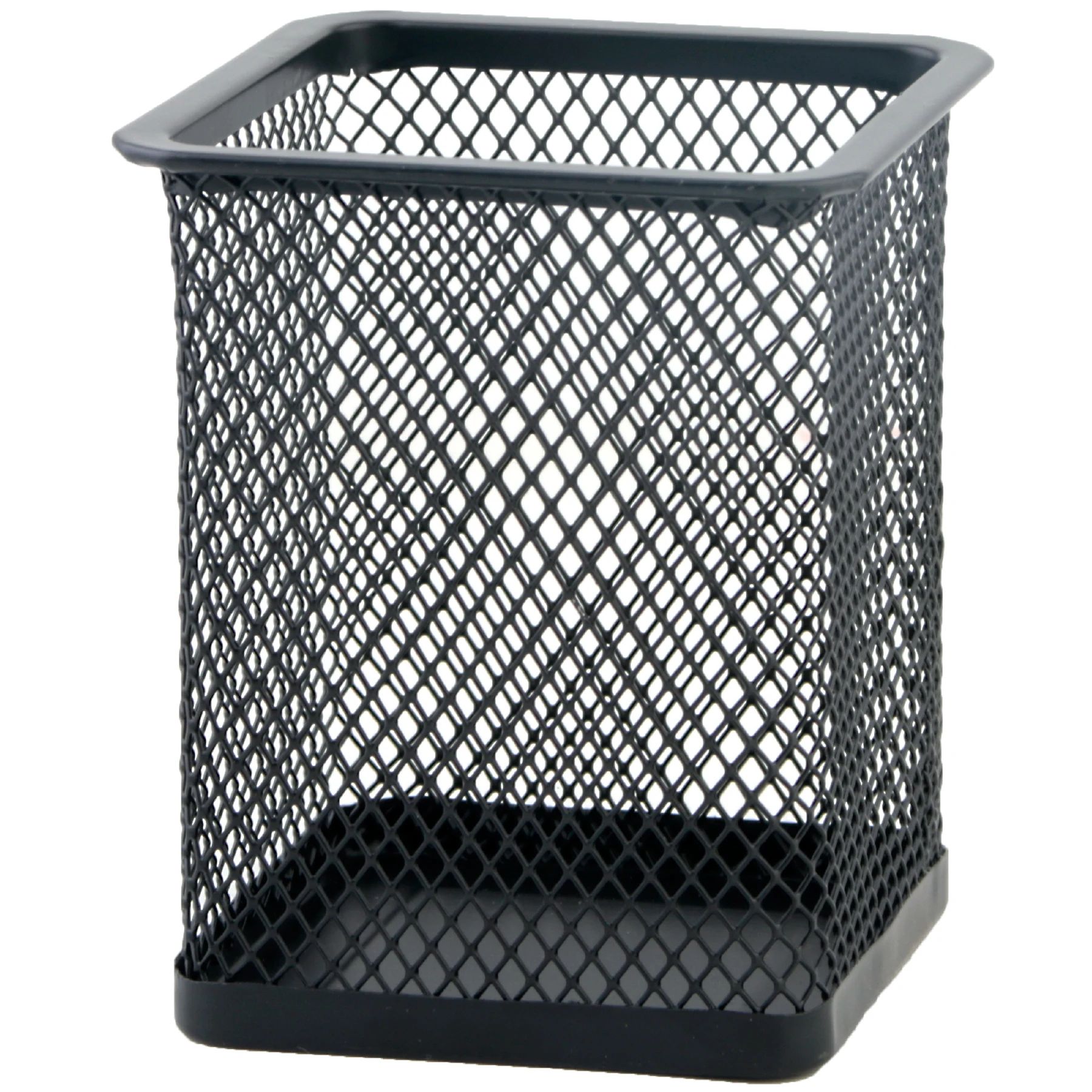 Pencil Holder Office Desk Metal Mesh Square Round Pen Pot Cup Case Container Organiser Durable Pencil Case