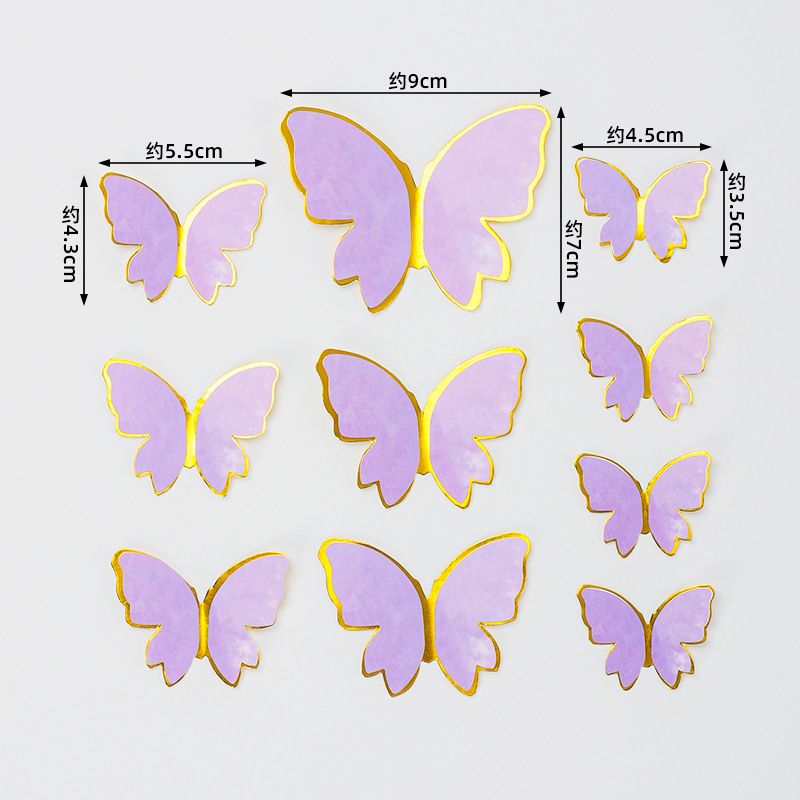 10pcs set Creative Pink Butterfly Cake Topper for Valentine's Day Wedding Birthday Party Cake Decoation Supplies