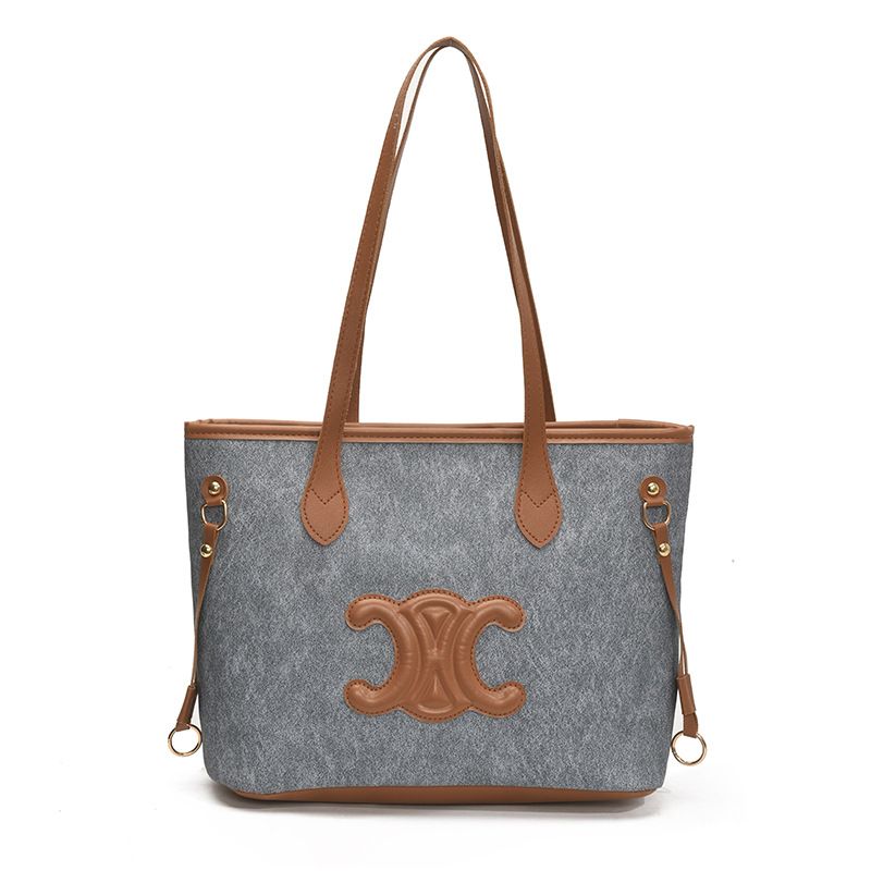 bmh7016 Summer Contrasting Colors To Work Commuter Bag Women's Fashion Versatile Tote Bag 2025 New Large-capacity Shoulder Bag