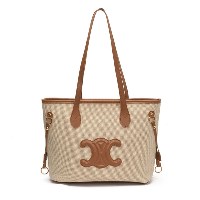 bmh7016 Summer Contrasting Colors To Work Commuter Bag Women's Fashion Versatile Tote Bag 2025 New Large-capacity Shoulder Bag