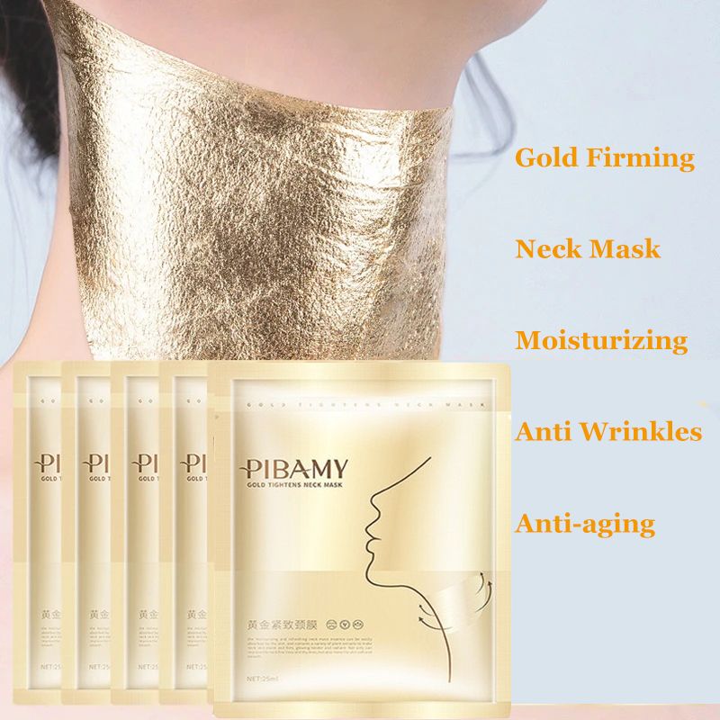 10pcs Gold Firming Neck Mask Moisturizing Anti Wrinkles Anti-aging skincare Neck Masks Beauty Necks Skin Care Products