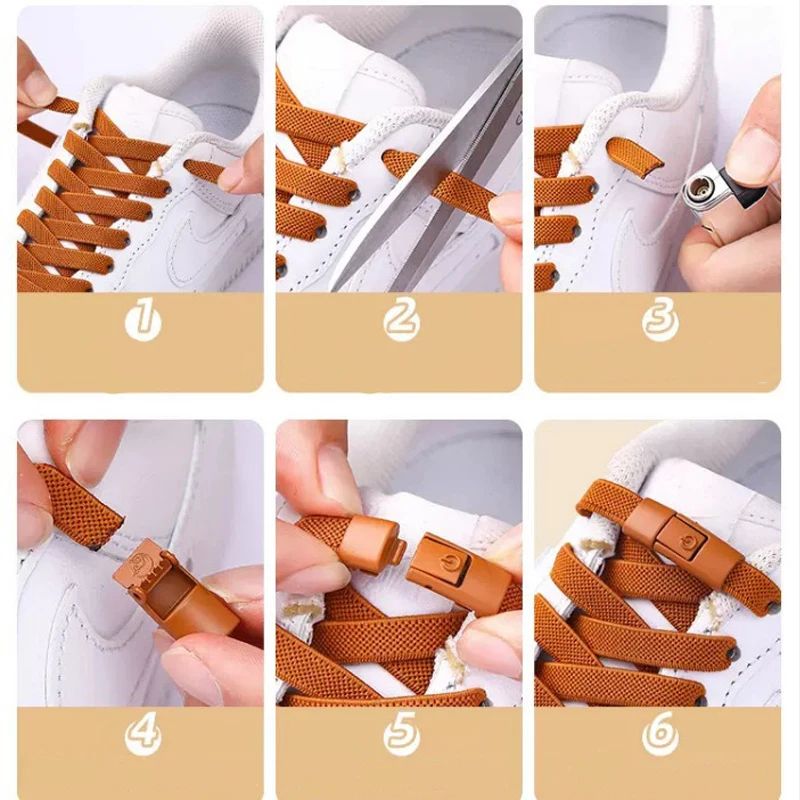 Elastic Laces Sneakers Tennis No Tie Shoe laces Lock Shoelaces without ties Kids Adult Shoelace Shoes Accessories 1Pair