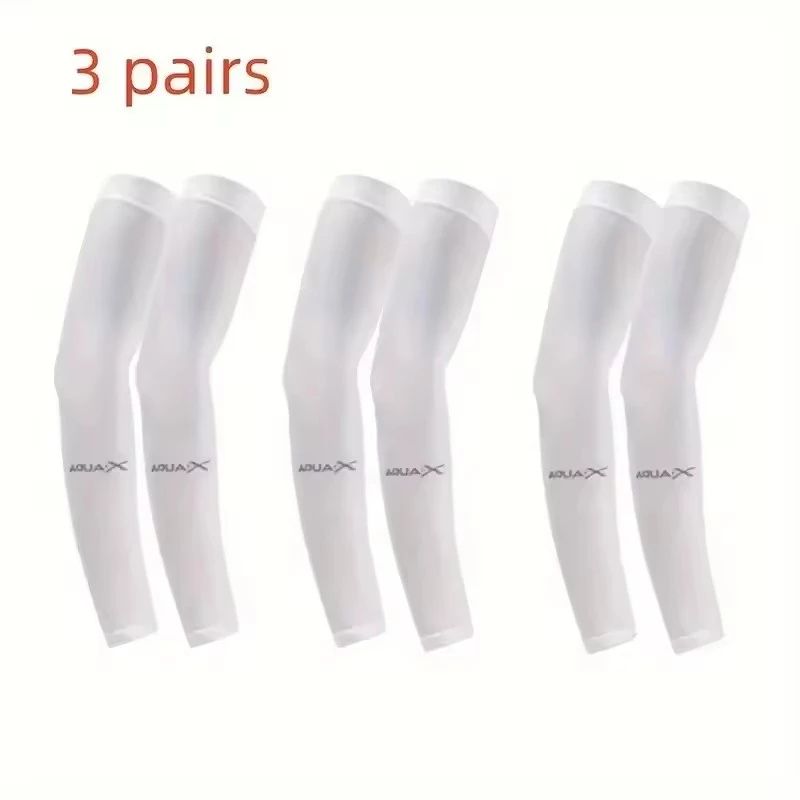Men's Summer Sports Arm Protection UV Protection Sun Shading Ice Silk Cycling Ice Sleeves Outdoor Running Fitness Arm Cover