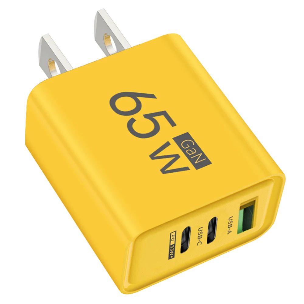 65W GaN USB PD Charger 3 Ports Type C Fast Charging Mobile Phone Adapter For iPhone 15 Samsung Xiaomi Quick Charge Wall Charger