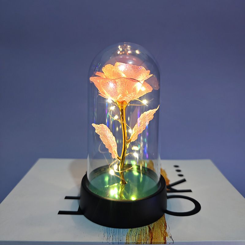 Artificial Rose Flowers Valentines Day Gift for Girlfriend Eternal Rose LED Light Foil Flower Wedding Decor Christmas Gifts