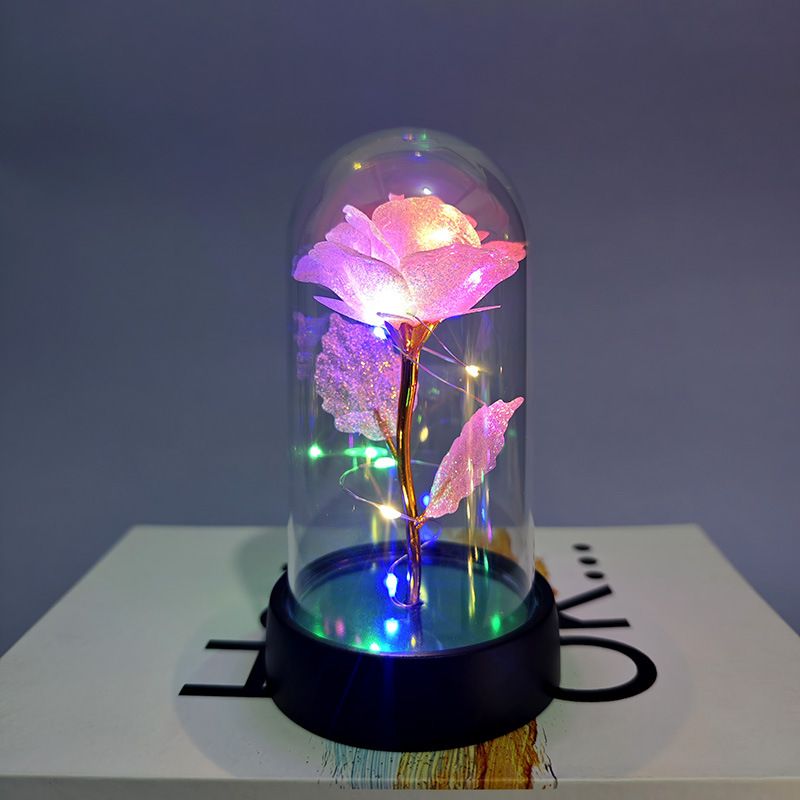 Artificial Rose Flowers Valentines Day Gift for Girlfriend Eternal Rose LED Light Foil Flower Wedding Decor Christmas Gifts