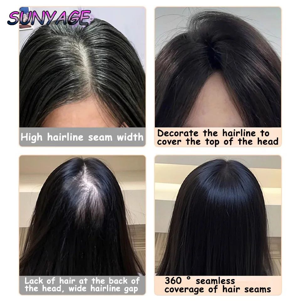 Wig Bangs Clip In Natural Synthetic Hair Bangs Fringe Hair Pieces Middle Part Hair Extension Topper For Women Hair Loss