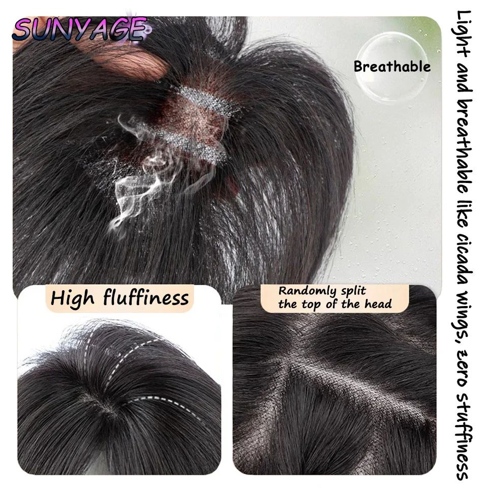 Wig Bangs Clip In Natural Synthetic Hair Bangs Fringe Hair Pieces Middle Part Hair Extension Topper For Women Hair Loss