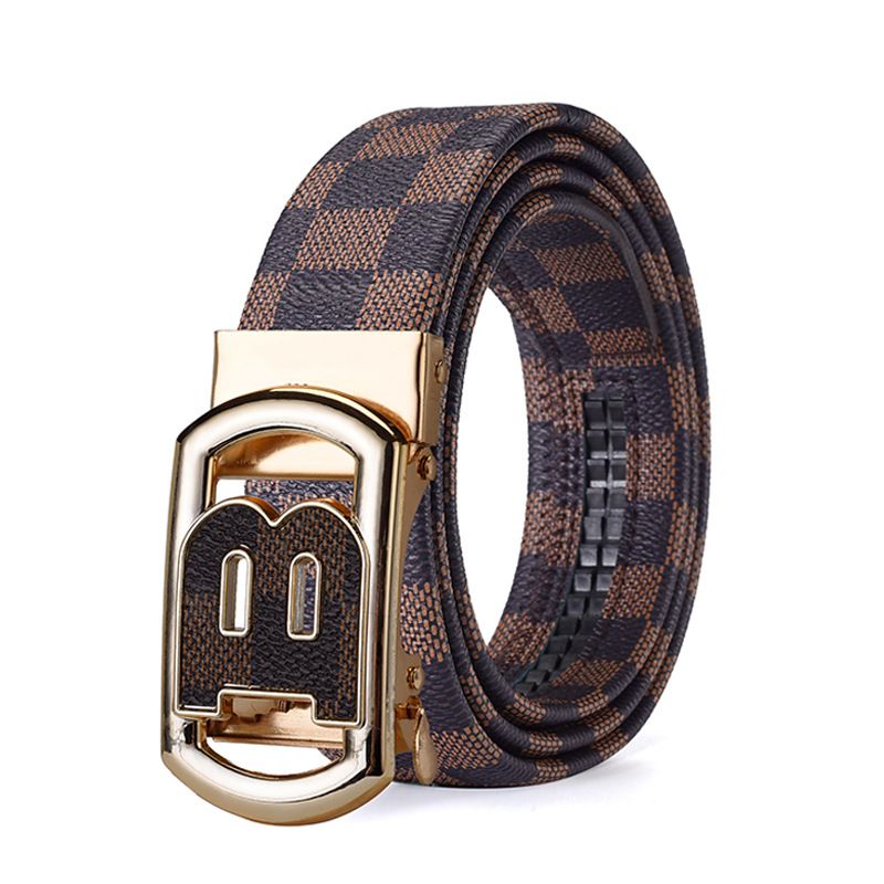 New genuine leather men belts waistband alloy automatic buckle men and women waistband versatile jeans belts for men 120cm