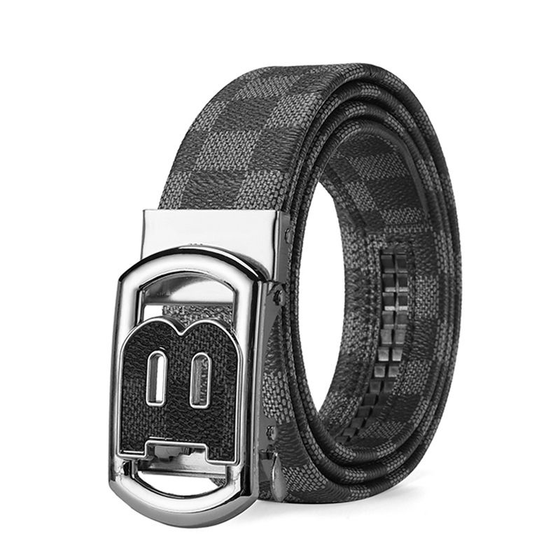 New genuine leather men belts waistband alloy automatic buckle men and women waistband versatile jeans belts for men 120cm