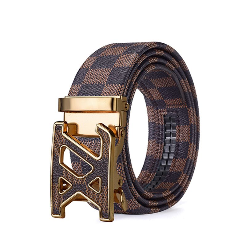 New genuine leather men belts waistband alloy automatic buckle men and women waistband versatile jeans belts for men 120cm