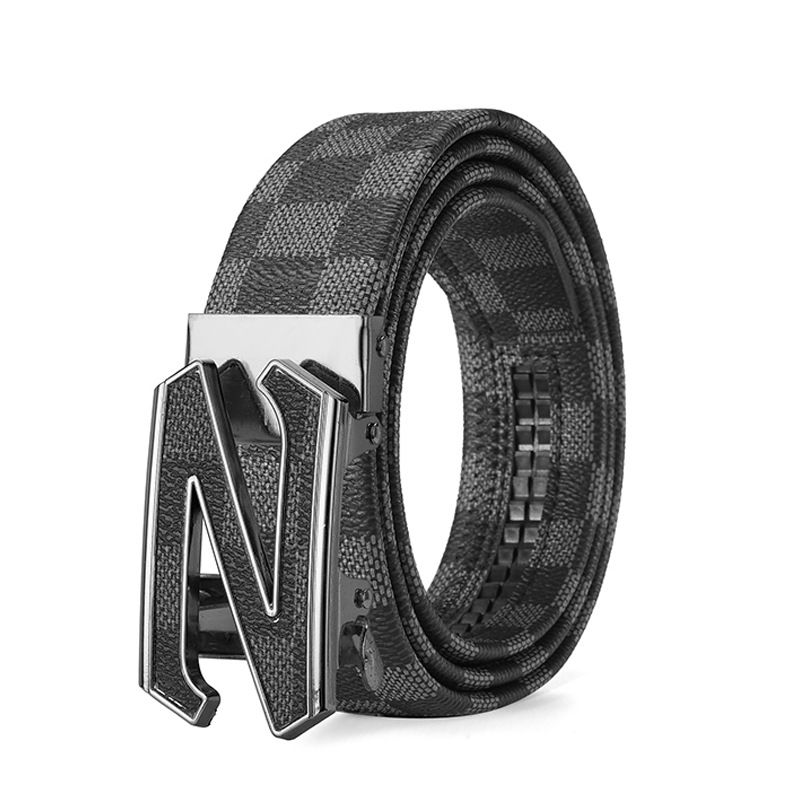 New genuine leather men belts waistband alloy automatic buckle men and women waistband versatile jeans belts for men 120cm