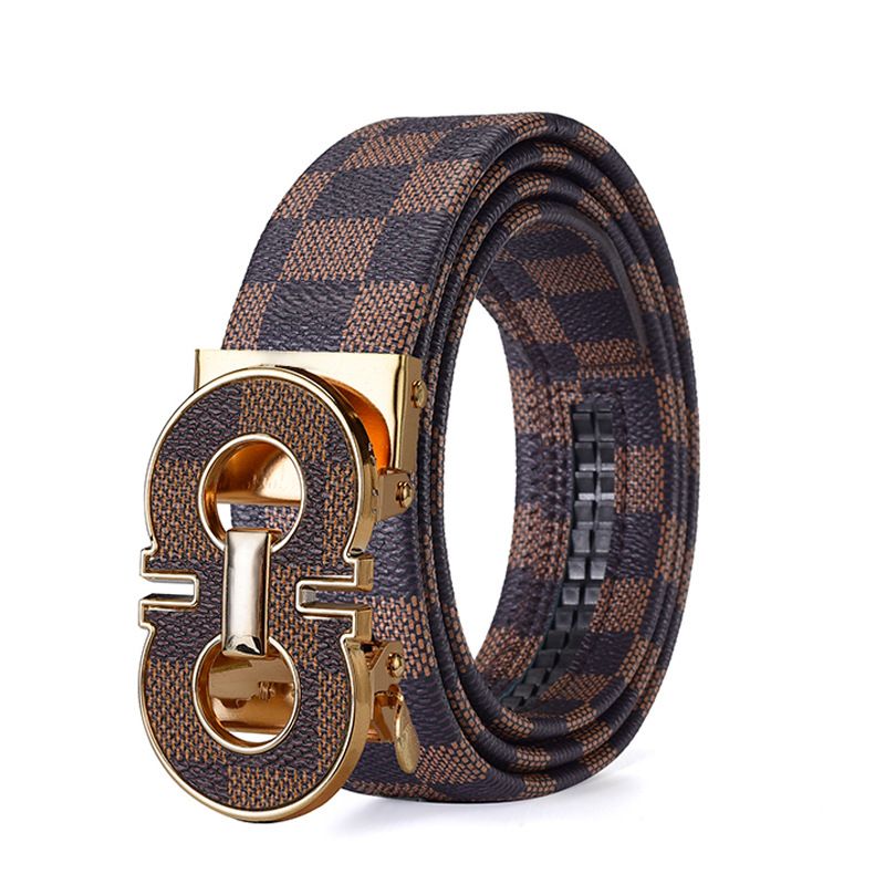 New genuine leather men belts waistband alloy automatic buckle men and women waistband versatile jeans belts for men 120cm