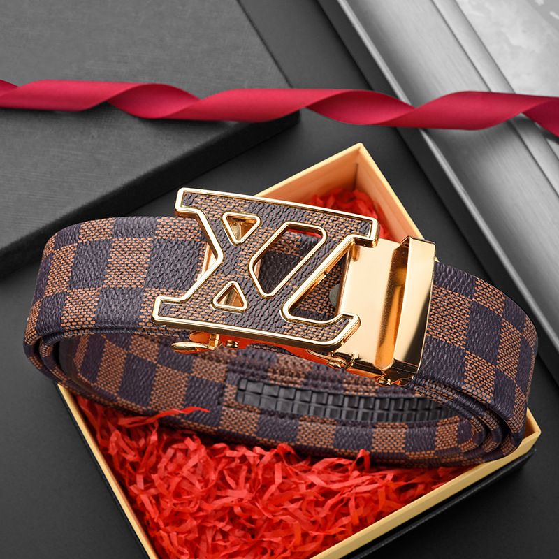New genuine leather men belts waistband alloy automatic buckle men and women waistband versatile jeans belts for men 120cm