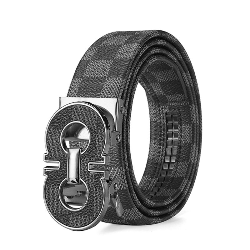 New genuine leather men belts waistband alloy automatic buckle men and women waistband versatile jeans belts for men 120cm