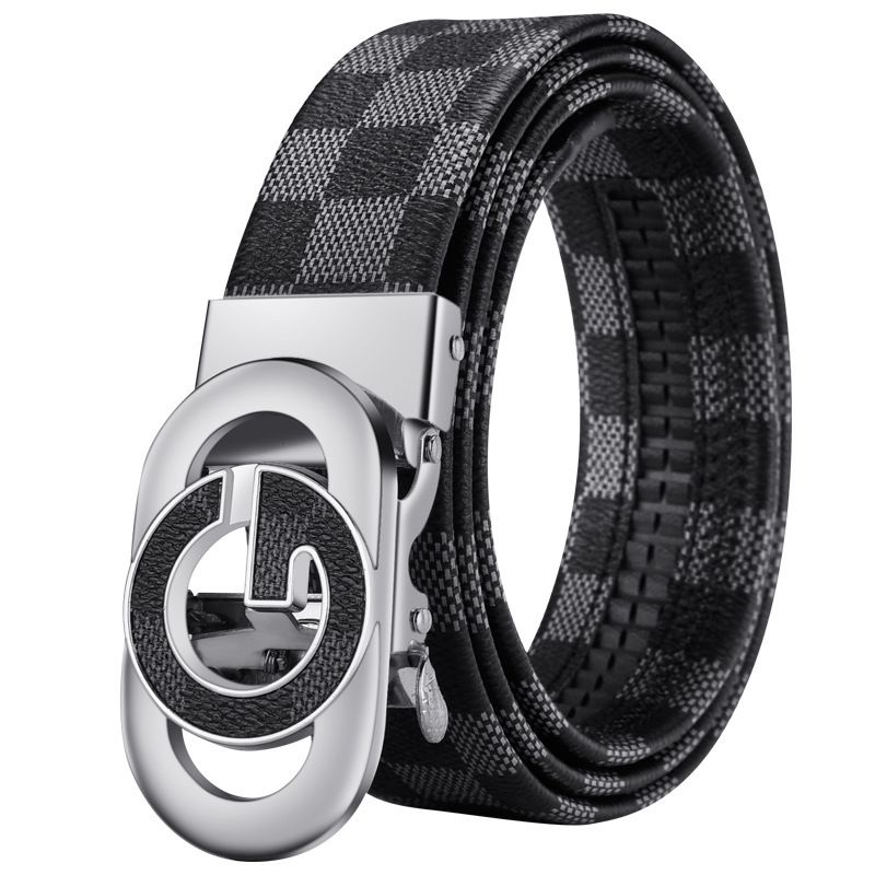 New genuine leather men belts waistband alloy automatic buckle men and women waistband versatile jeans belts for men 120cm