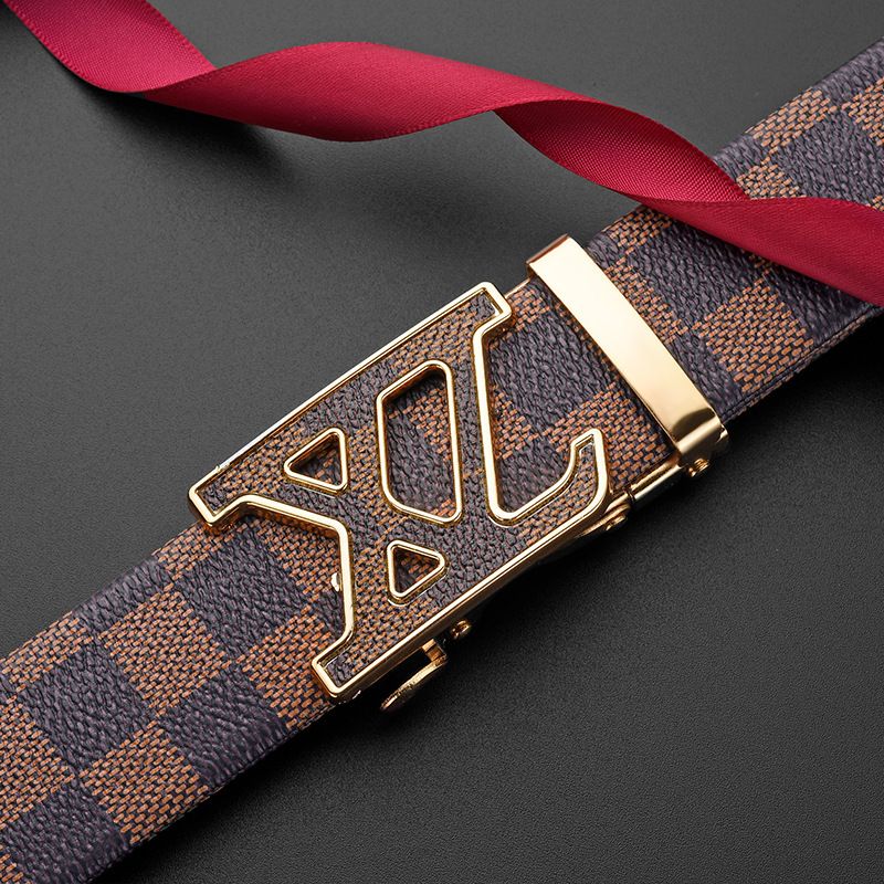 New genuine leather men belts waistband alloy automatic buckle men and women waistband versatile jeans belts for men 120cm