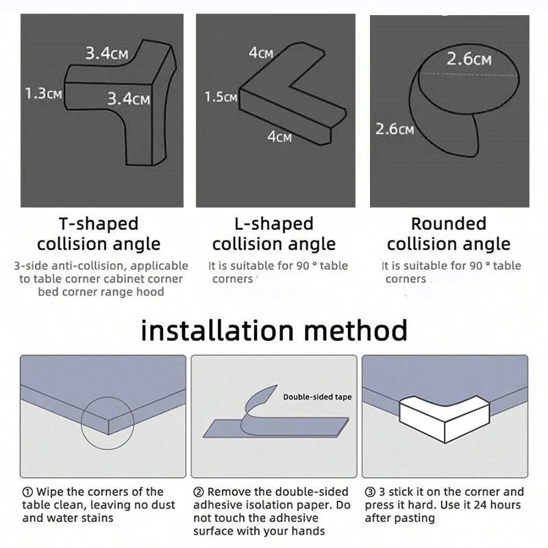 10pcs Baby Safety Silicone Protector Table Furnitur Kids Desk Corner Edge Protection Cover Children Soft Anticollision Guards