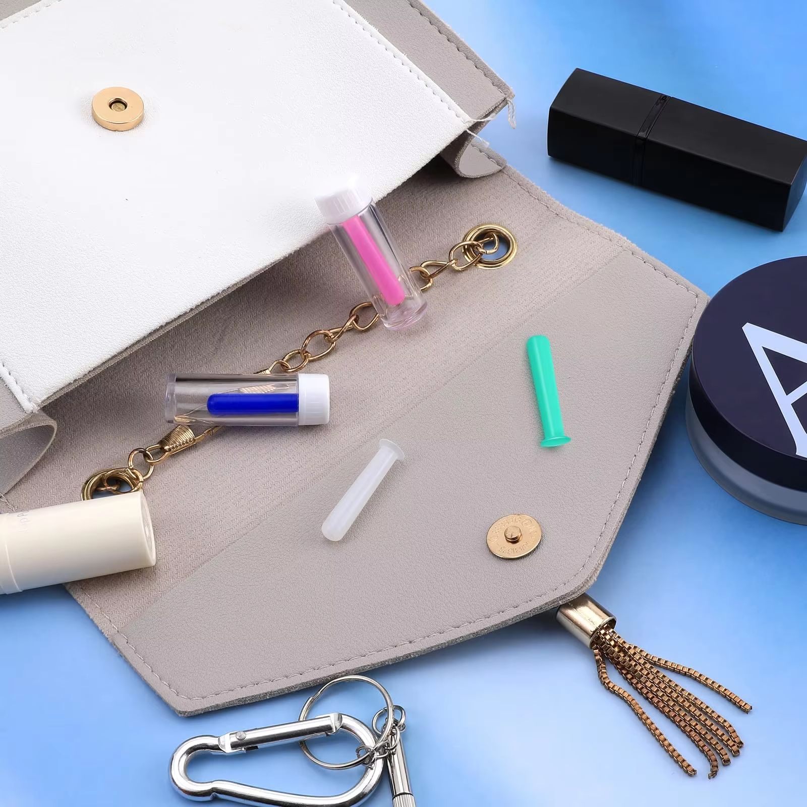 4 Pieces Contacts Lens Inserter Extractor Suction Stick Pocket Party Lenses Applicator Storage Container Box Organizer