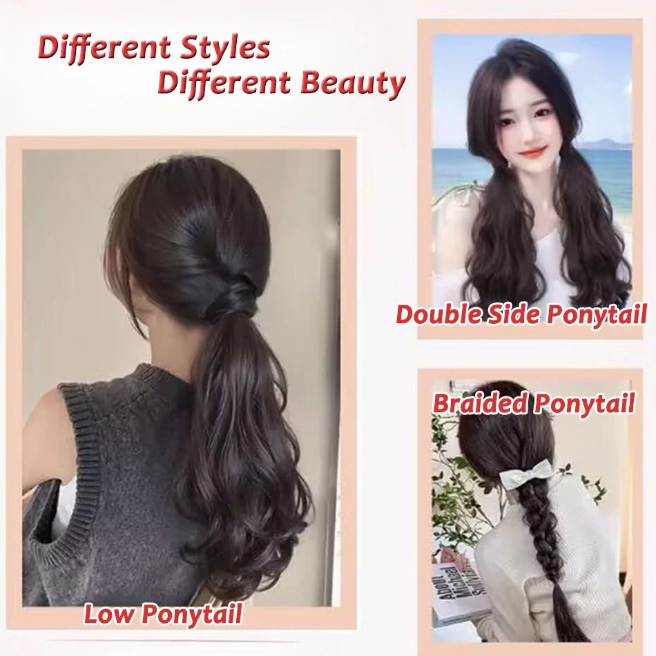 Vitality Synthetic Wig Ponytail Long Wavy Ponytail Hair With High Elasticity Rubber Band Heat Resistant Hairpiece For Daily Use