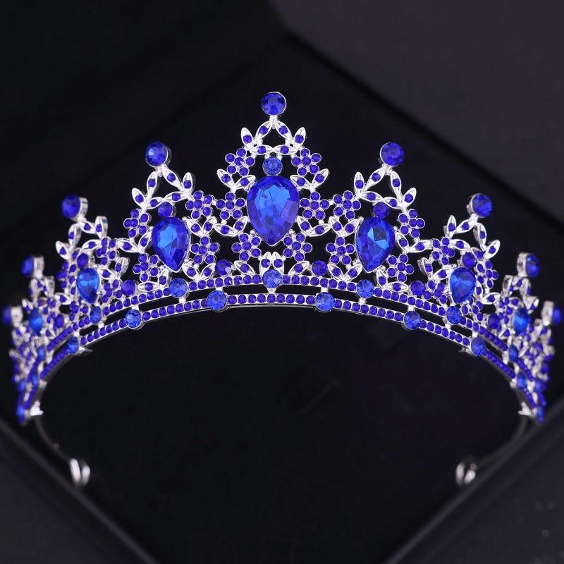 Wedding Hair Tiara Crystal Bridal Tiara Crown Silver Color Diadem Veil Tiaras Wedding Hair Accessories Headpieces Head Jewelry