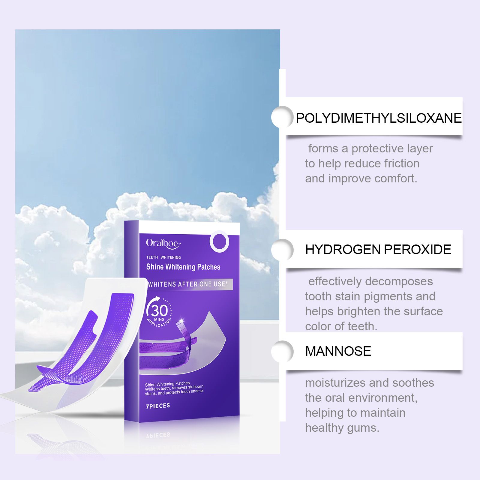 Tooth cleaning patches, tooth cleaning, tooth care, dental patches, gentle cleaning, daily care