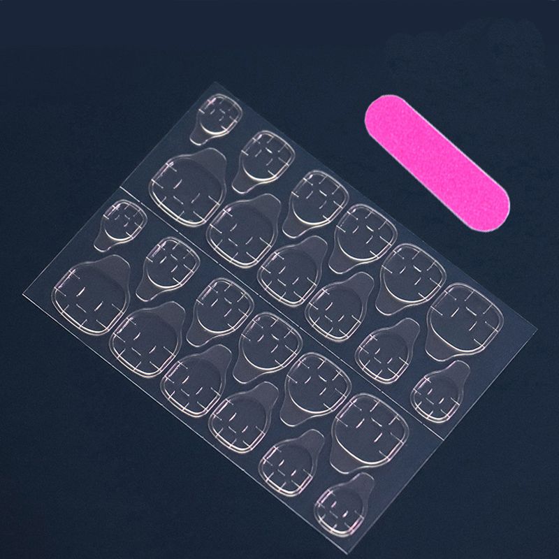 24pcs Coffin Shaped Fake Nails Summer Pink White Bow Design French White Edge Flash Diamond High Saturation Full Coverage False Nails view 6