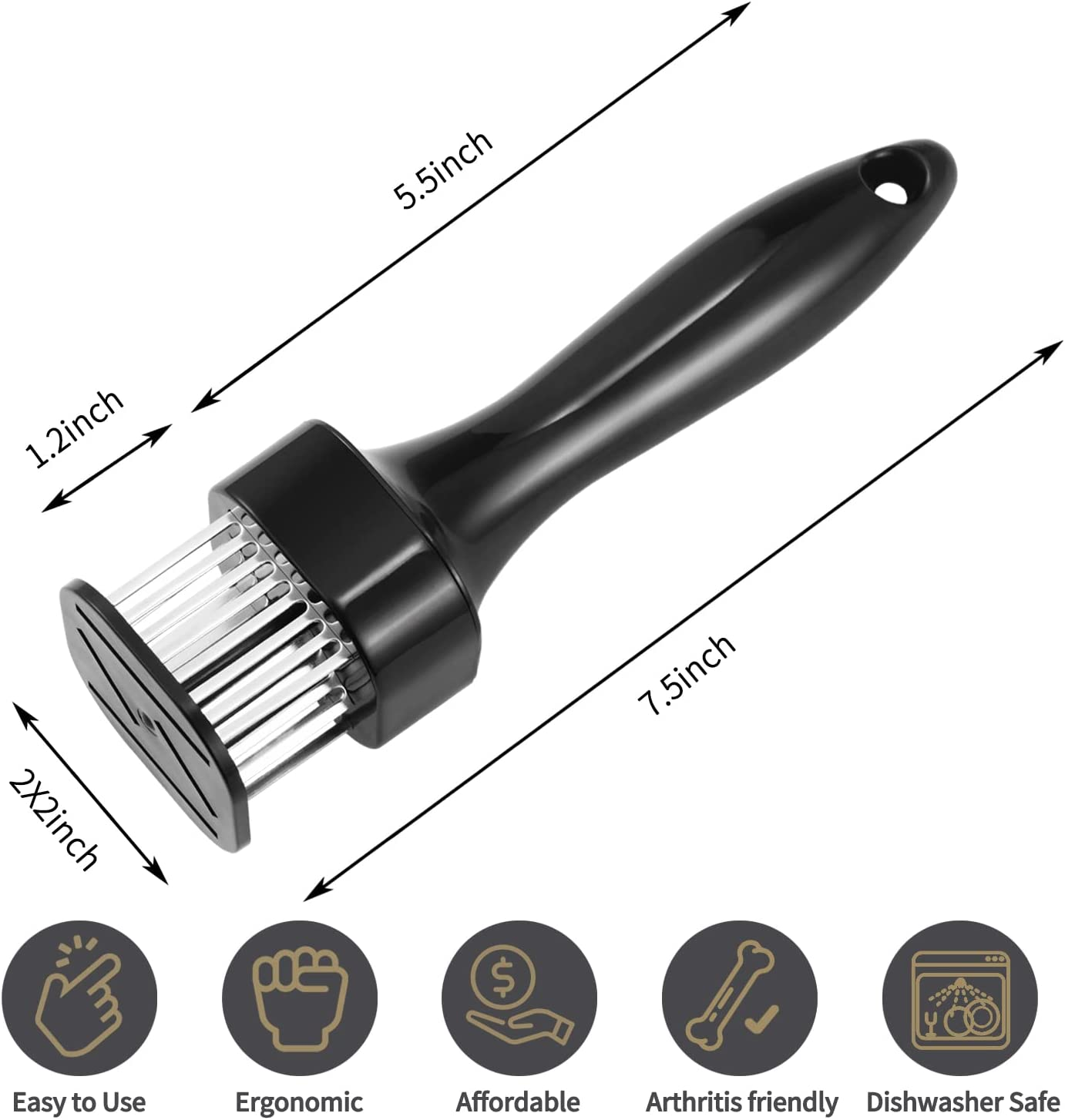 Hot selling kitchen cooking tools multifunctional manual meat piercer stainless steel barbecue auxiliary tools Tenderizer Needle 16-pin