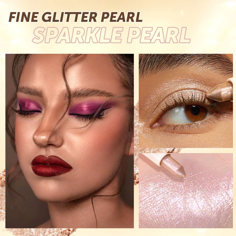 QIBEST cross-border lazy pearlescent shimmer eye shadow stick, high-gloss eye shadow, long-lasting, not easy to smudge, contouring eye makeup view 2