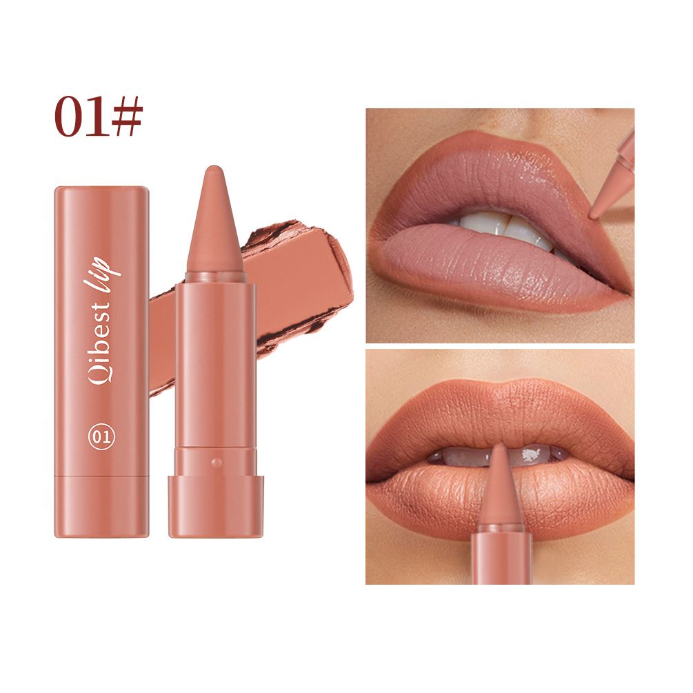 Matte rotating lipstick pen, natural waterproof lipstick and lipliner makeup pen