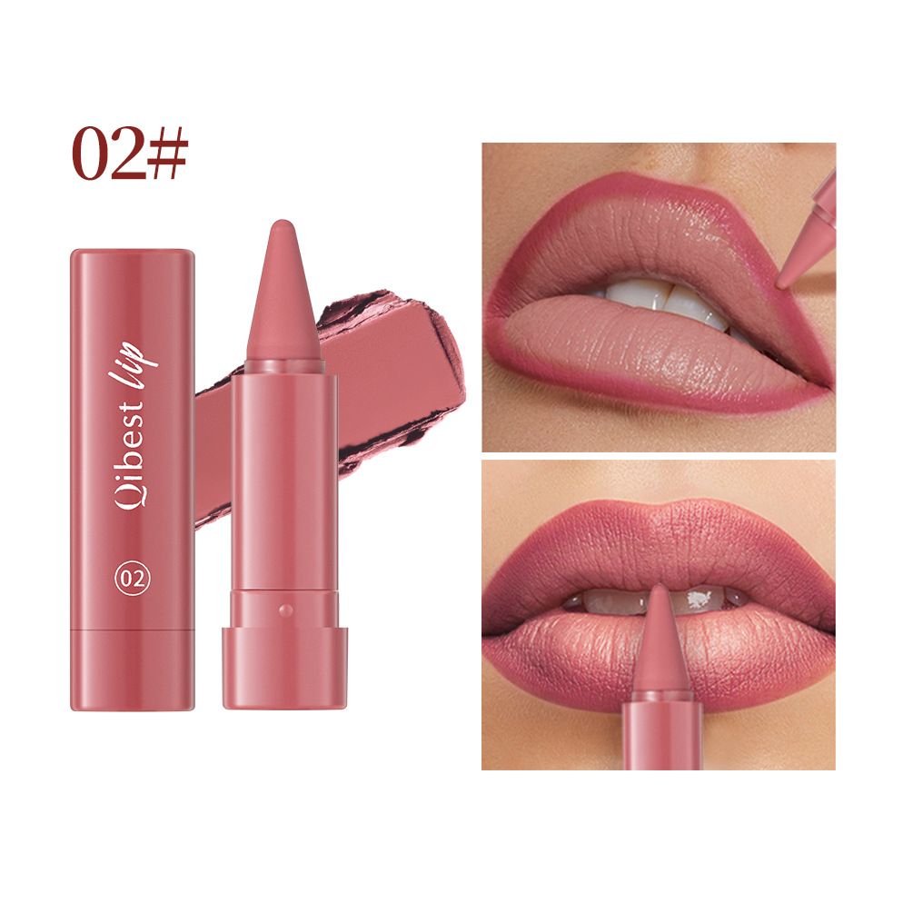 Matte rotating lipstick pen, natural waterproof lipstick and lipliner makeup pen