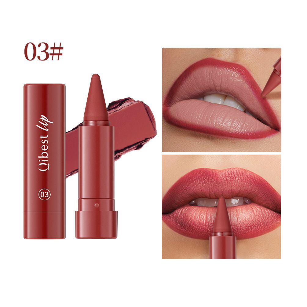 Matte rotating lipstick pen, natural waterproof lipstick and lipliner makeup pen