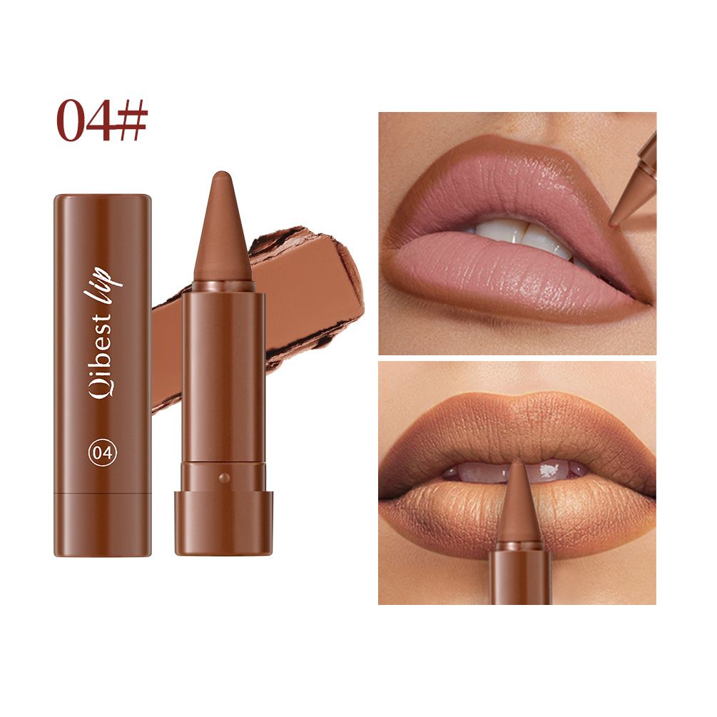 Matte rotating lipstick pen, natural waterproof lipstick and lipliner makeup pen