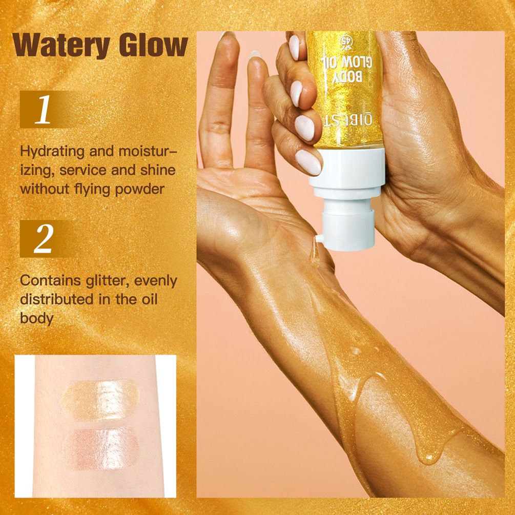 Face highlighter, body glow oil, skin brightening highlighter, sparkling brightening, sexy highlighter oil view 5
