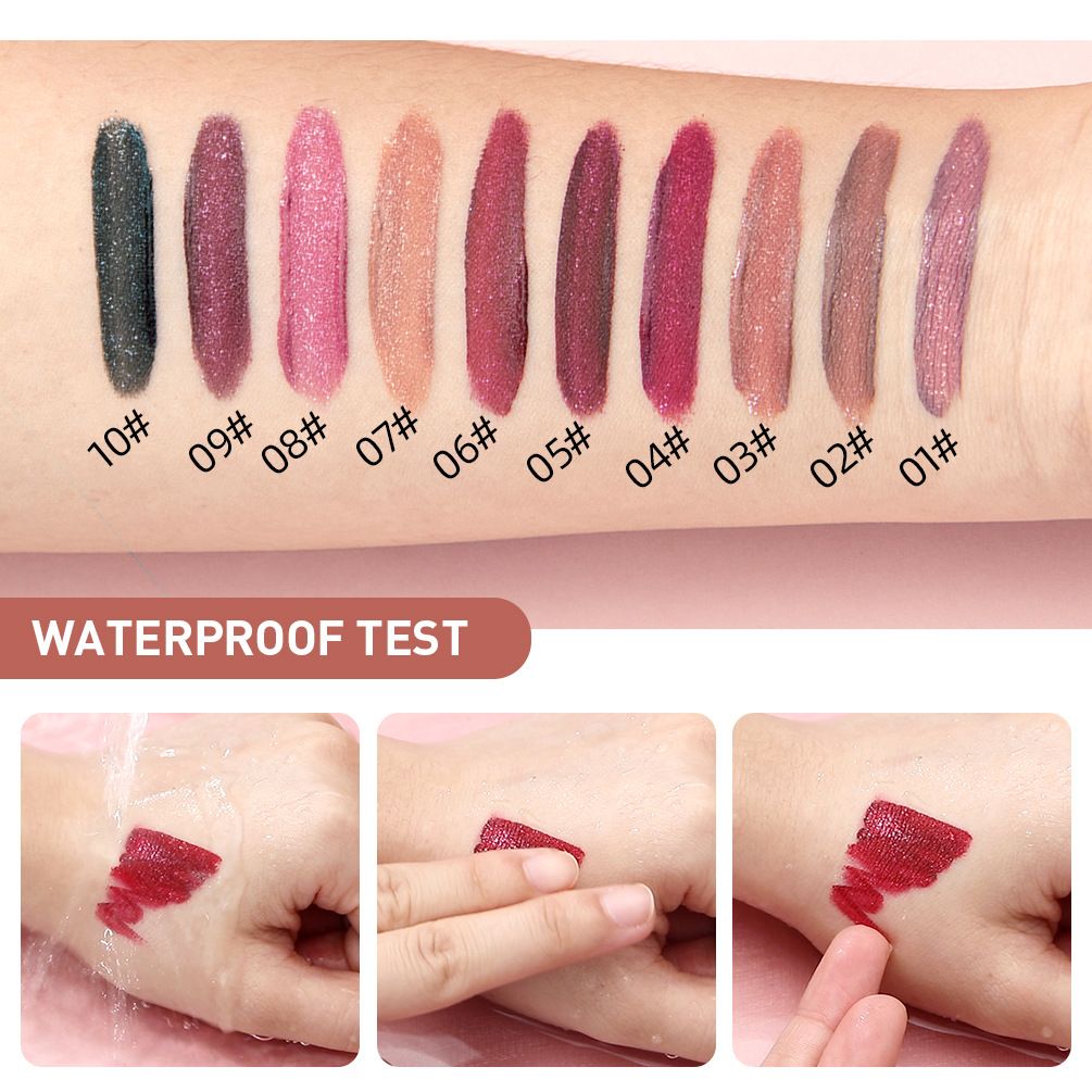 Liquid lipstick, metallic lip gloss, moisturizing pearlescent shimmer lip glaze, non-staining and non-fading
