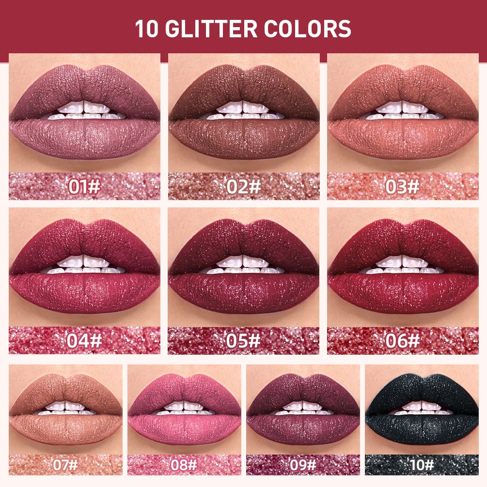Liquid lipstick, metallic lip gloss, moisturizing pearlescent shimmer lip glaze, non-staining and non-fading