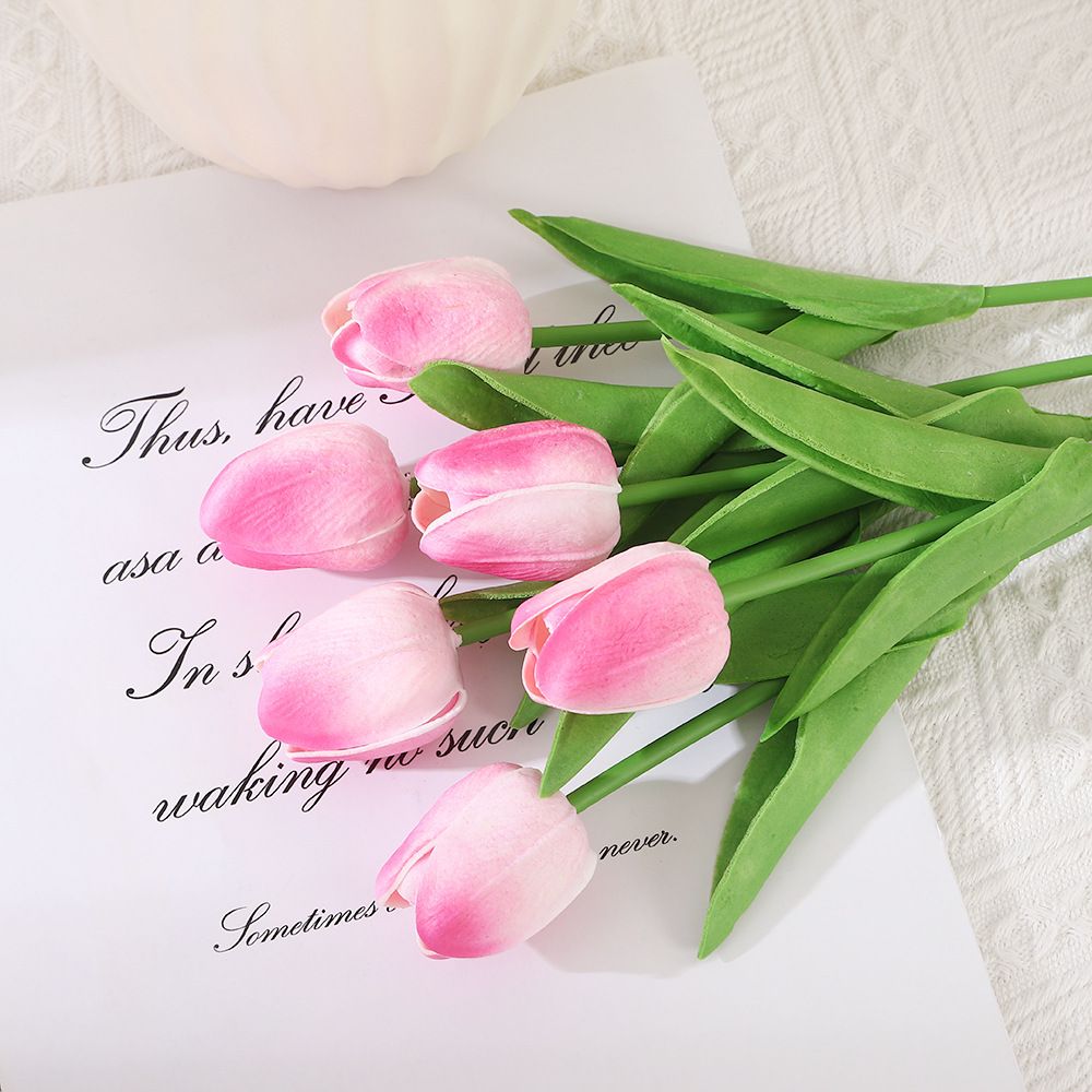 10Pcs Artificial Flower Realistic Touch Tulip Scrapbooking Vase Home Decor Wedding Garden Arch Garland Mother's Day Bouquet diy