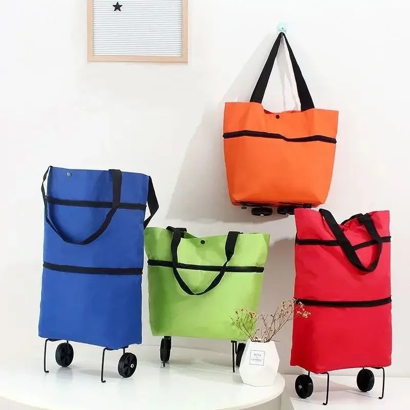 1PCS Folding Shopping Bag, Portable Tugboat Bag, Grocery Bag, Large Capacity Supermarket Bag
