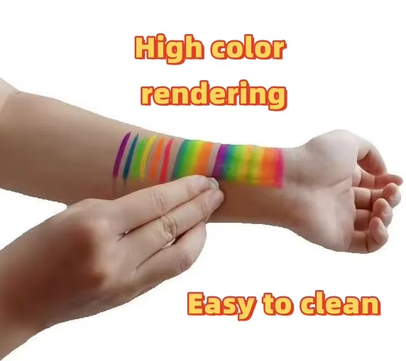 6-Color Rainbow Crayon Face Painter, Halloween Rainbow Strip Face Graffiti Crayon, World Cup Fan Face Painter, Easy-to-Apply Body Paint Sticker