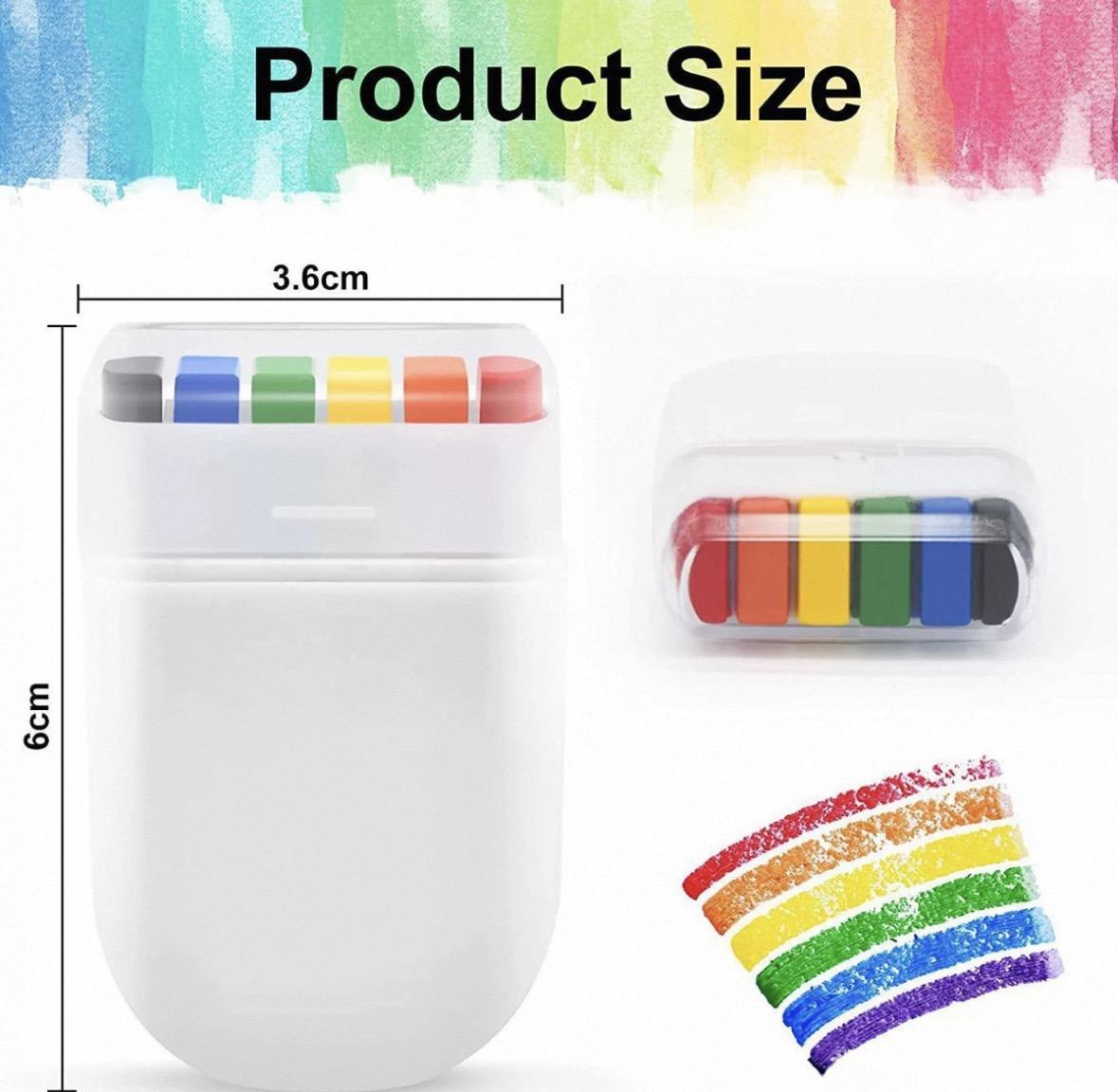 6-Color Rainbow Crayon Face Painter, Halloween Rainbow Strip Face Graffiti Crayon, World Cup Fan Face Painter, Easy-to-Apply Body Paint Sticker