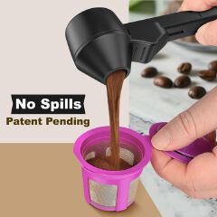 Coffee Scoop  Large handled coffee slide spoon with large-capacity, leak-proof, round-shaped coffee cup