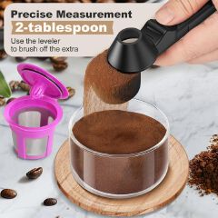 Coffee Scoop  Large handled coffee slide spoon with large-capacity, leak-proof, round-shaped coffee cup