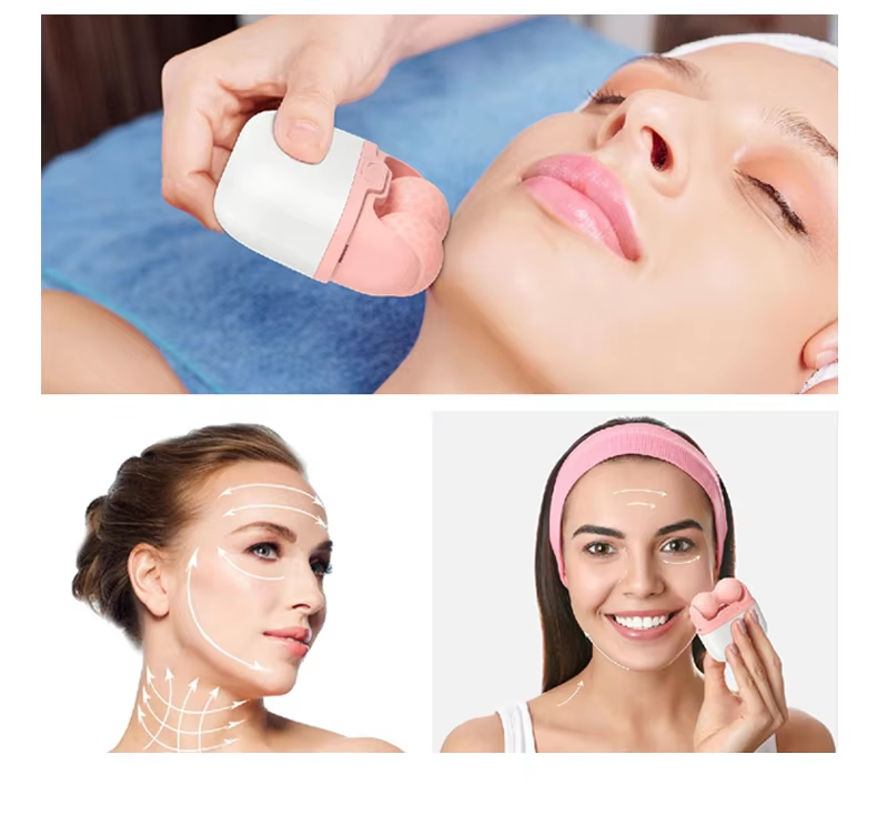 Double-head ice roller facial firming device, portable facial care and tightening lifting instrument