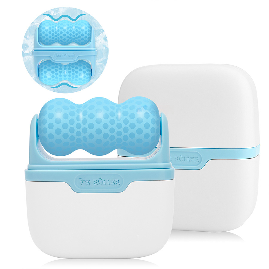 Double-head ice roller facial firming device, portable facial care and tightening lifting instrument
