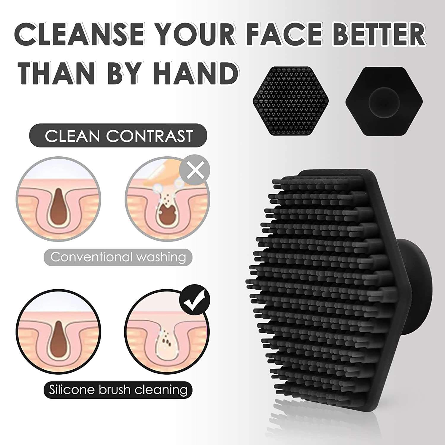 Silicone face wash brush Men's beard cleaning brush  Women's facial massage brush Soft silicone brush for cleaning pores and removing makeup